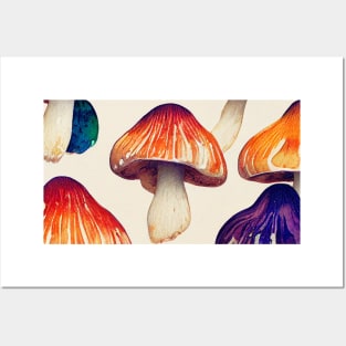 Colourful mushrooms Posters and Art